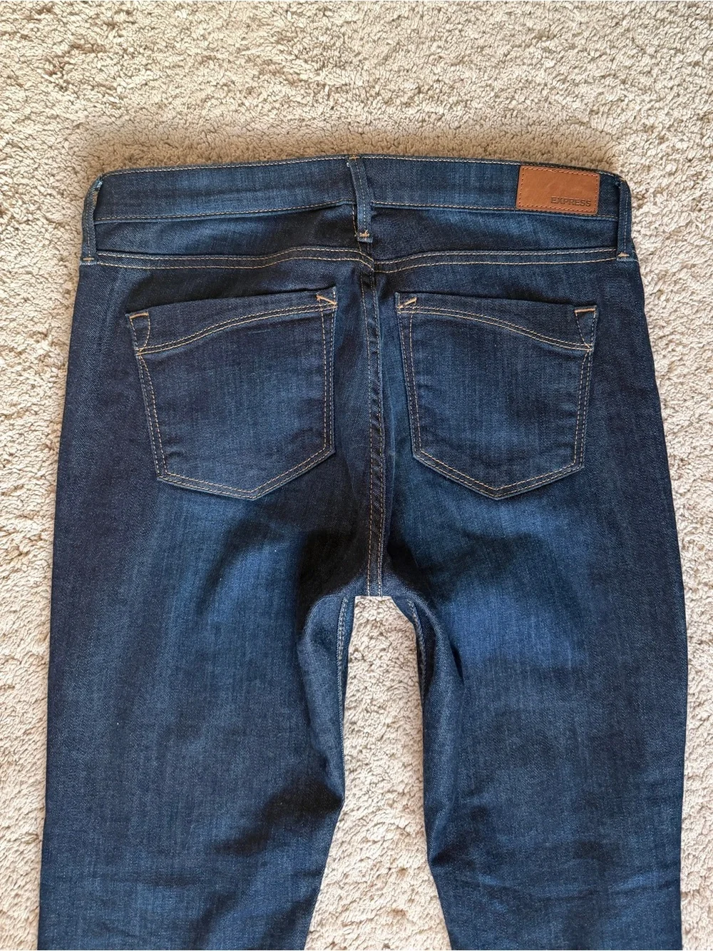 Women’s Express Jeans size 8 Mid Rise Legging Ankle Skinny Dark Blue Stretch